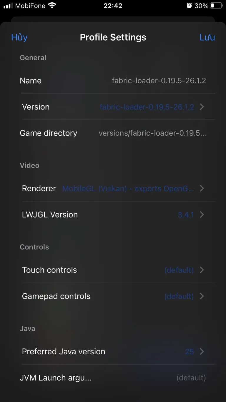 Witch Launcher profile settings